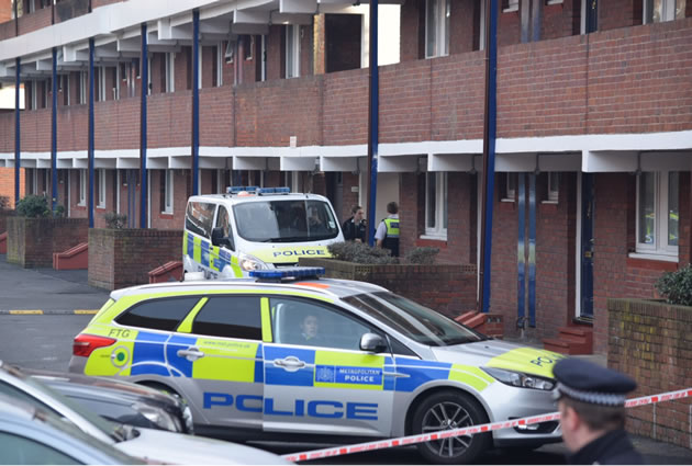 Police outside Baker House