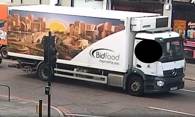 The lorry that Khalife strapped himself to the underside of with bedsheets