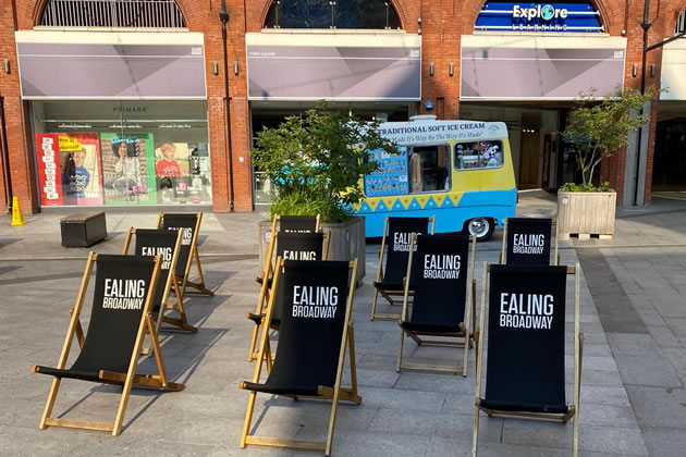 Deckchairs back at Ealing Broadway Shopping Centre 