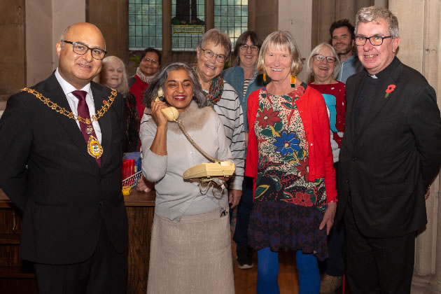 Cllr Hitesh Taylor (left) and Heena Johnson (second left) along with representatives of some of the Card Shop’s other charities