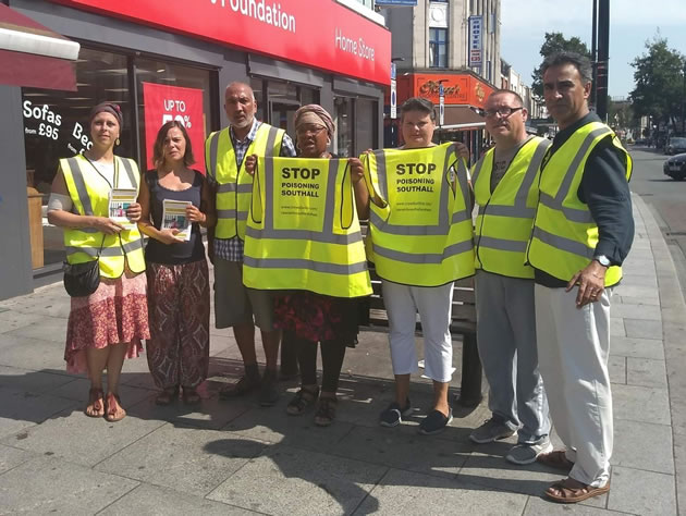 Members of CASH campaining for cleaner air in Southall 