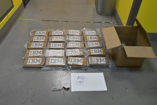 The cocaine in just one of the boxes seized