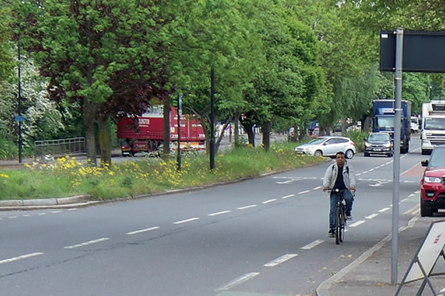 Existing cycling infrastructure on the Uxbridge Road to be upgraded 