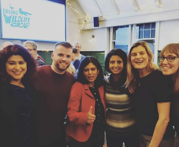 Ealing Wildlife group members with Rupa Huq MP earlier this year