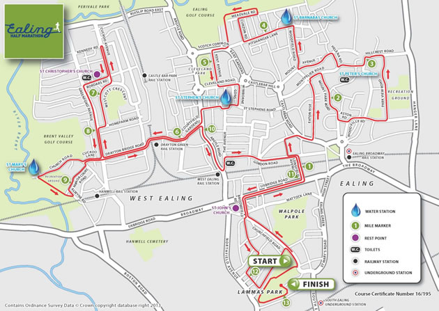 Ealing Half Marathon route 