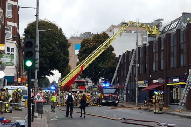 A 32-metre turntable ladder was deployed