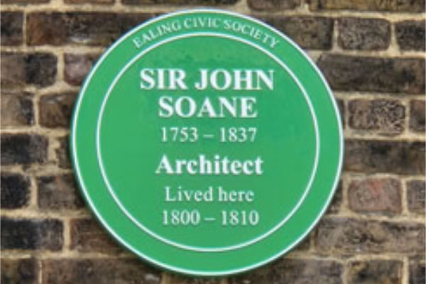 The green plaque for Sir John Soane