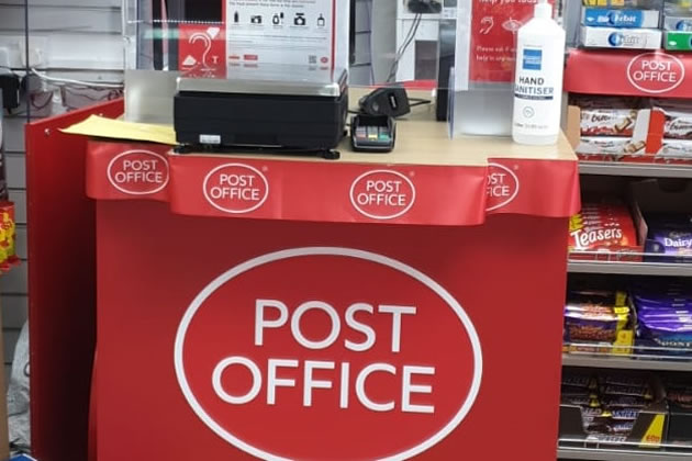 The post office counter at the branch on Greenford Avenue 