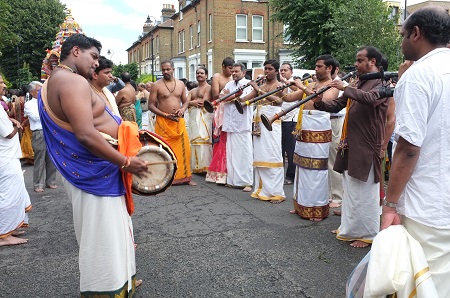 Musicians play at Hindu Festival West Ealing