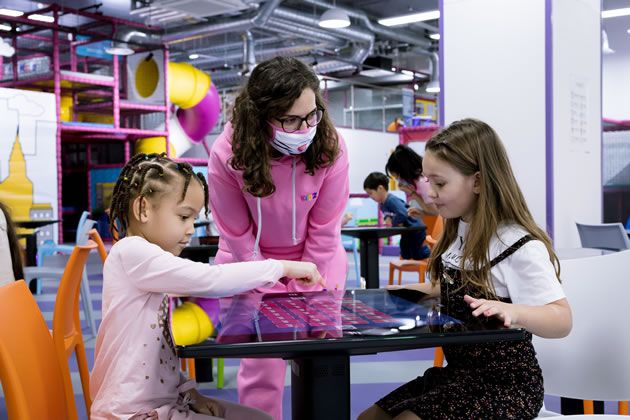 Games can be played at interactive tables