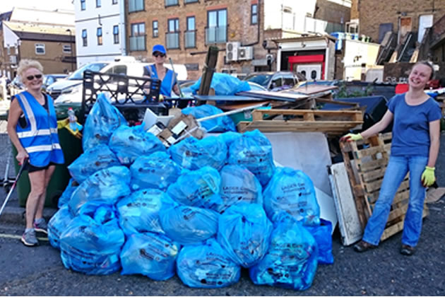 Lager Can volunteers with just some of the rubbish collected 
