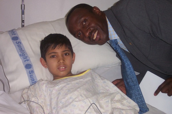 linford Christie at Ealing Hospital