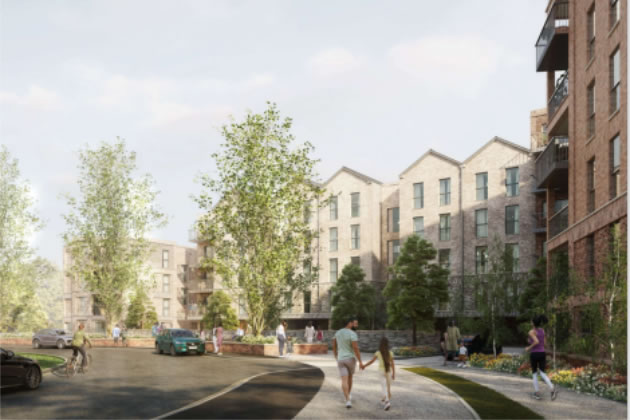 Developer's CGI of the scheme viewed from Kensington Road 