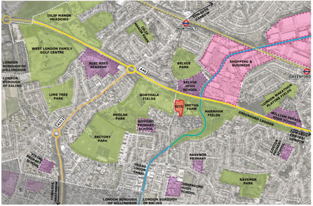 Map showing location of Smiths Farm scheme