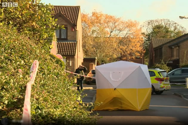 Forensics officers on the scene on Burket Close 