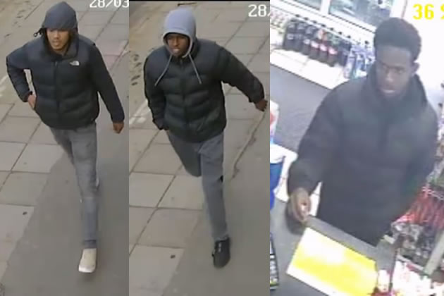 Images of the three men being sought by police 