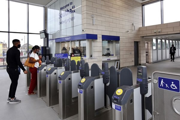 The new ticket gate at Southall station