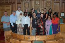 Governors from Wood End infant school with councillor Jasbir Anand.