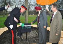 Deputy Lieutenant Robert Leader, the Mayor of Ealing, Councillor Kamaljit Dhindsa and Ealing Council leader Julian Bell at the event