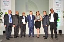 Councillor Hitesh Tailor, Mayor of London Boris Johnson and the Copley Close project team at the awards ceremony