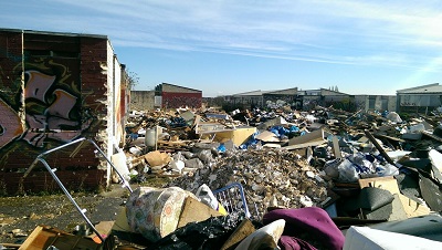 Dumped waste at Warren Farm