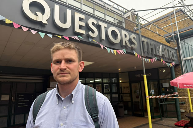 Cllr Adam Keenan outside Questors Theatre