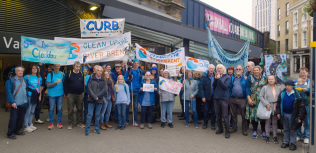 The CURB contingent assembles at Vauxhall Station 