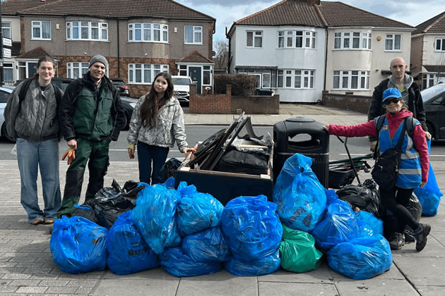 Local streets were also targeted in the clean up