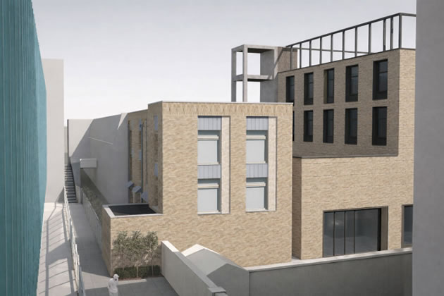 The developer's visualisation of the replacement three storey office building 