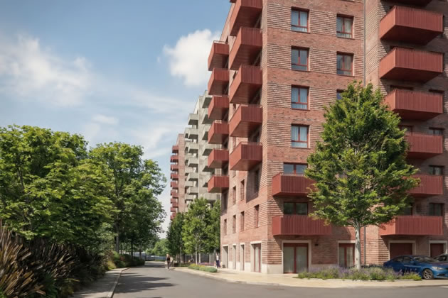 A visualisation from planning documents of the development at Elthorne Works 