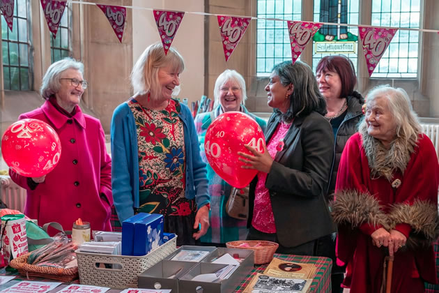 Volunteers with (second from left): Sue Green, Founder, Ealing Charity Christmas Card Shop and (fourth from left) Rupa Huq MP